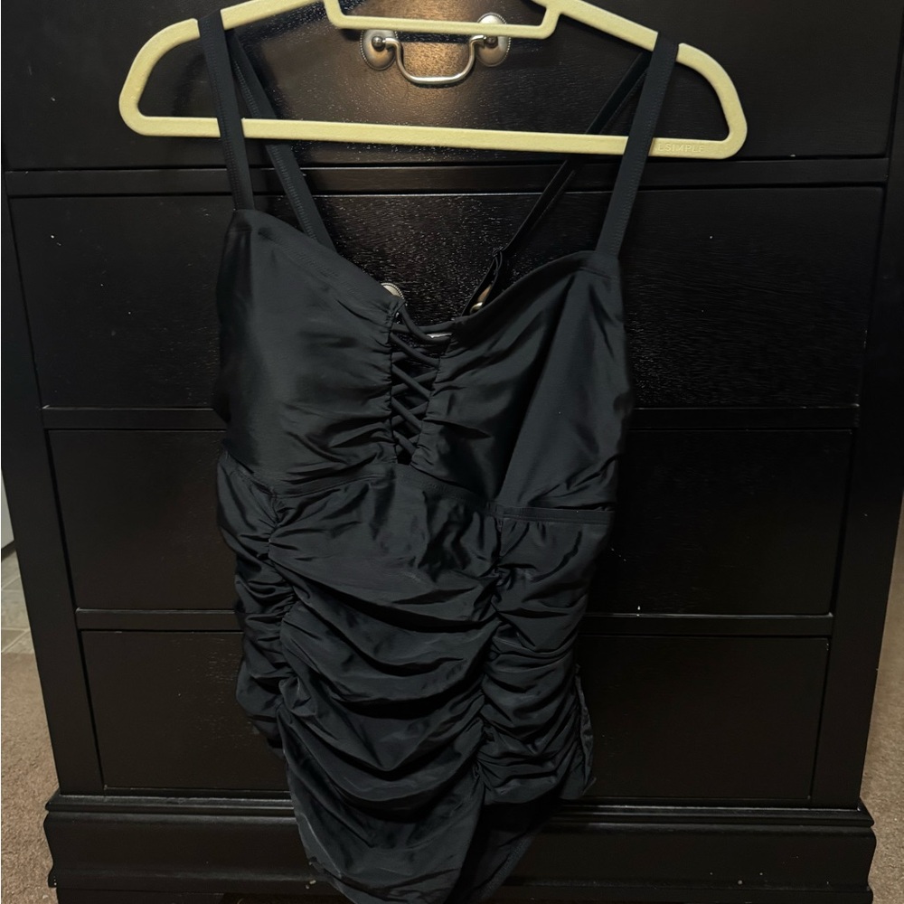 torrid Black Ruched One-Piece Swimsuit